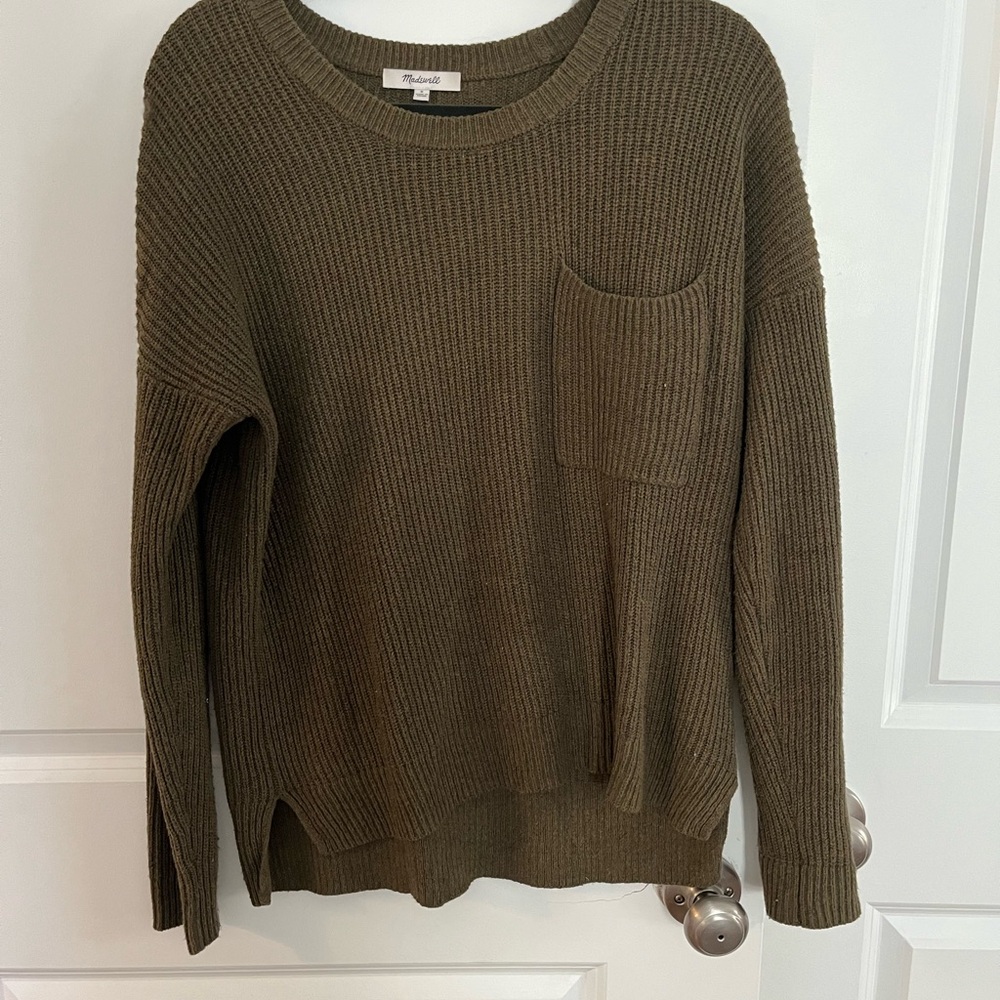 Madewell Olive Crew Neck Sweater